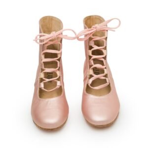 Ballerina Boots / Cuero Rosa Metalizado